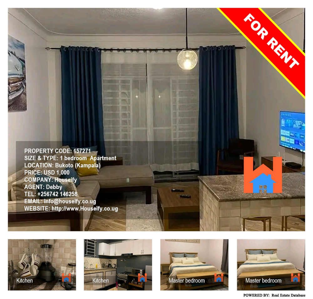 1 bedroom Apartment  for rent in Bukoto Kampala Uganda, code: 157271