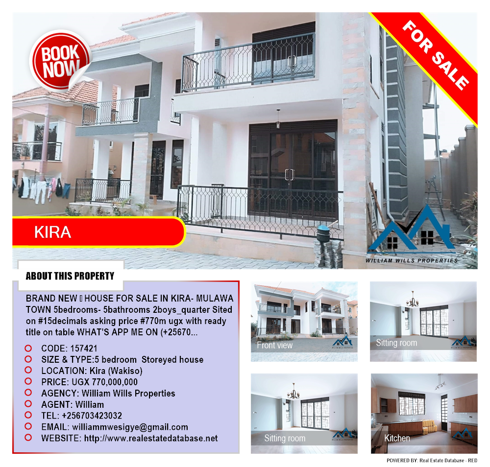 5 bedroom Storeyed house  for sale in Kira Wakiso Uganda, code: 157421