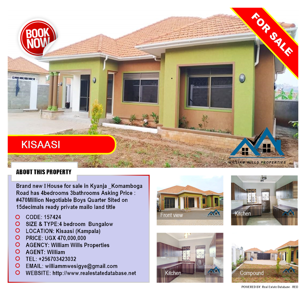 4 bedroom Bungalow  for sale in Kisaasi Kampala Uganda, code: 157424