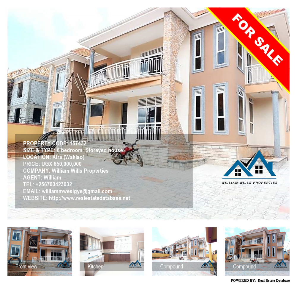 6 bedroom Storeyed house  for sale in Kira Wakiso Uganda, code: 157432