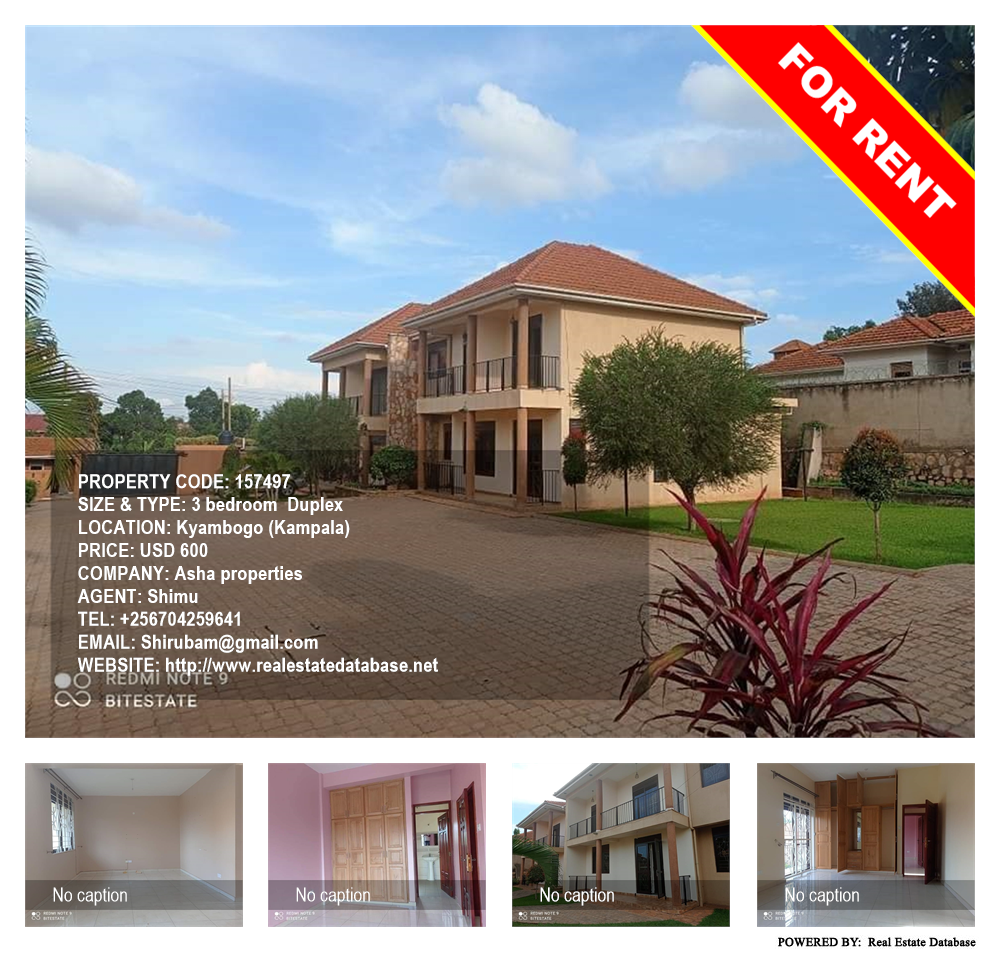 3 bedroom Duplex  for rent in Kyambogo Kampala Uganda, code: 157497
