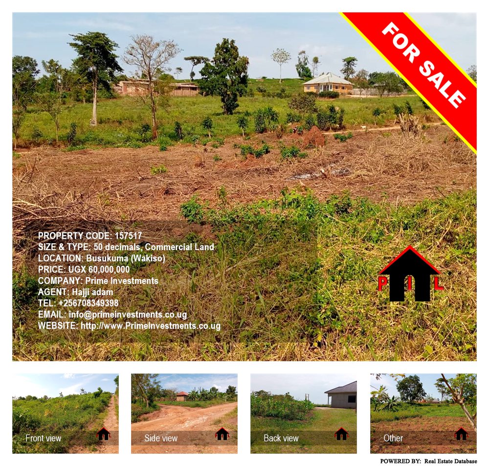 Commercial Land  for sale in Busukuma Wakiso Uganda, code: 157517