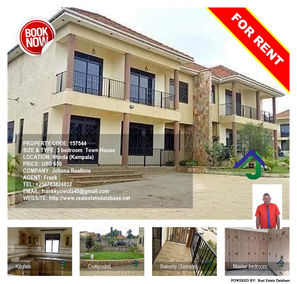 3 bedroom Town House  for rent in Ntinda Kampala Uganda, code: 157544