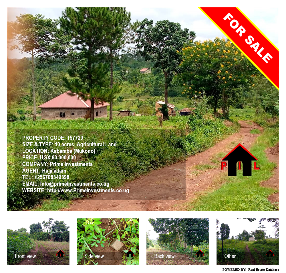 Agricultural Land  for sale in Kabembe Mukono Uganda, code: 157729
