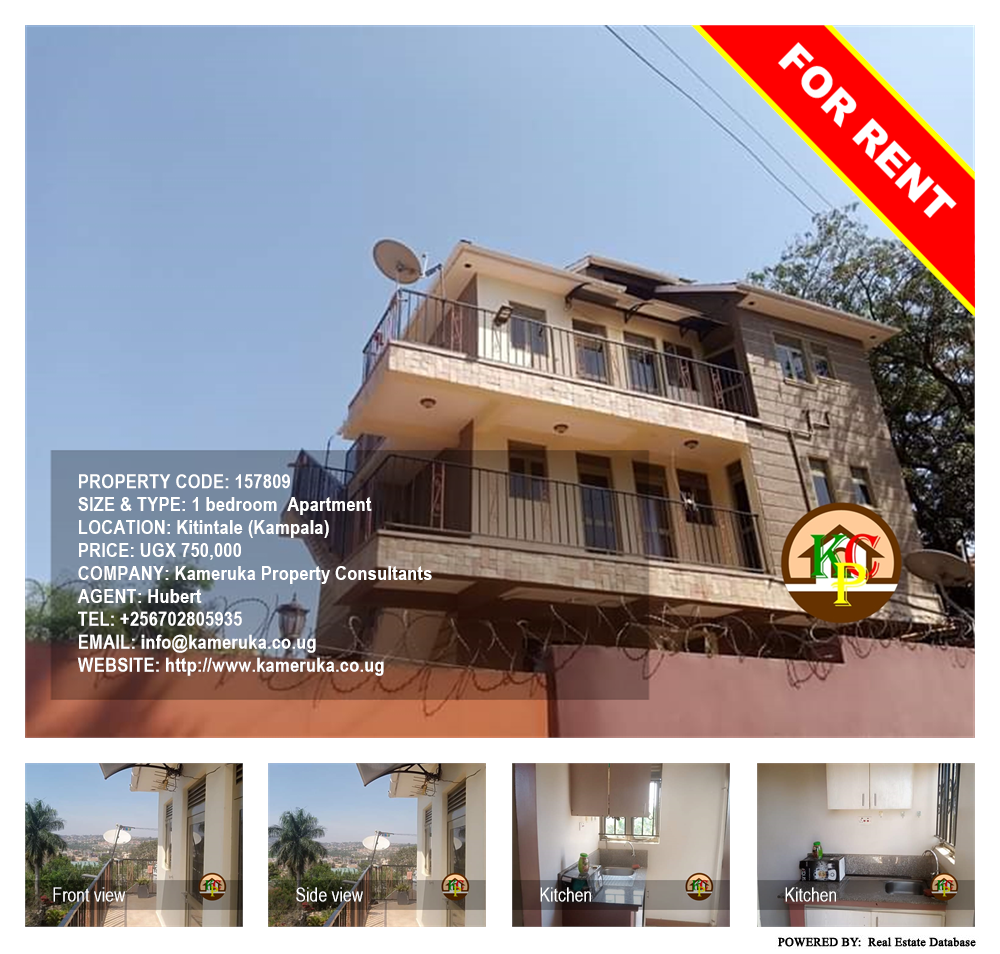 1 bedroom Apartment  for rent in Kitintale Kampala Uganda, code: 157809