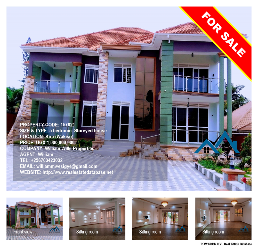 5 bedroom Storeyed house  for sale in Kira Wakiso Uganda, code: 157821