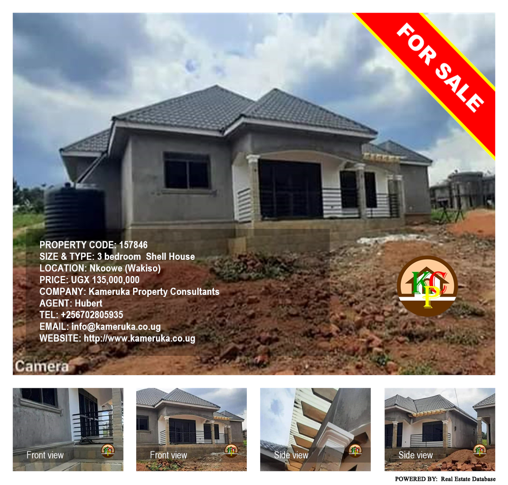 3 bedroom Shell House  for sale in Nkoowe Wakiso Uganda, code: 157846