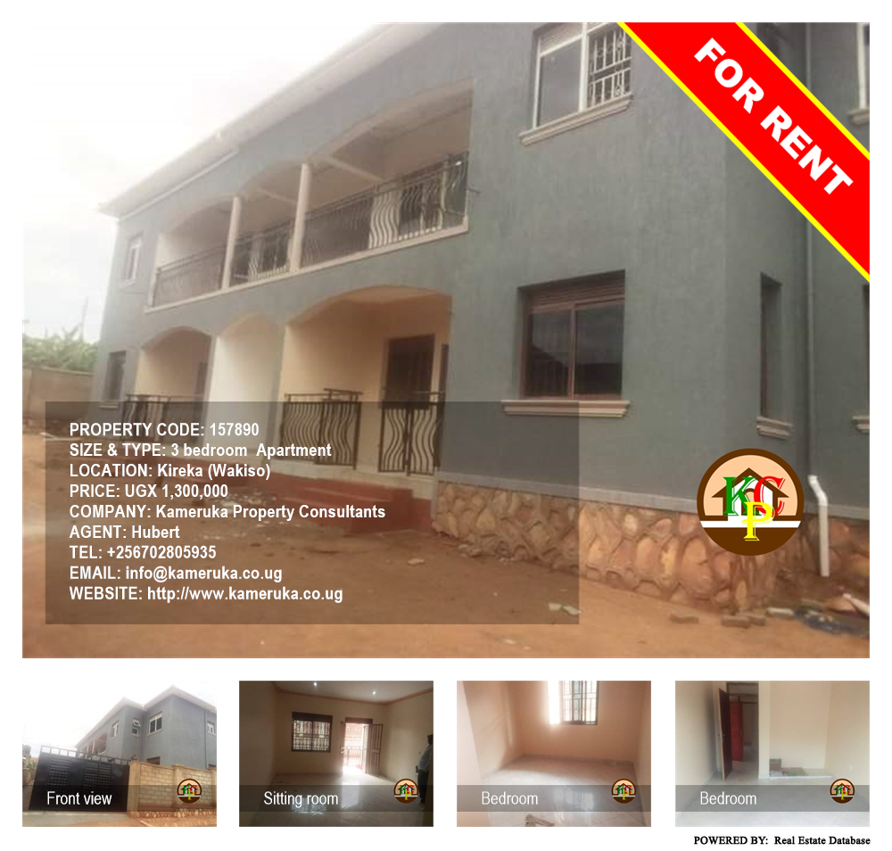3 bedroom Apartment  for rent in Kireka Wakiso Uganda, code: 157890