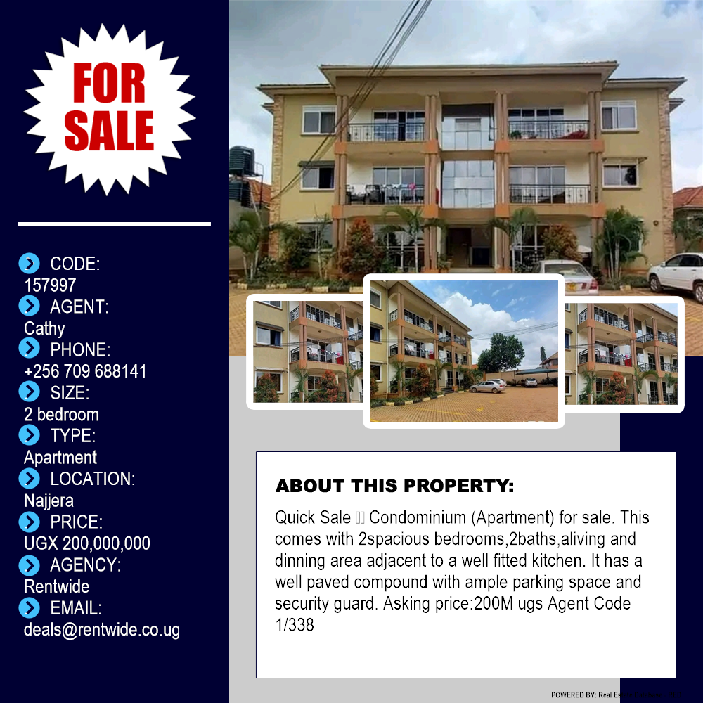 2 bedroom Apartment  for sale in Najjera Wakiso Uganda, code: 157997