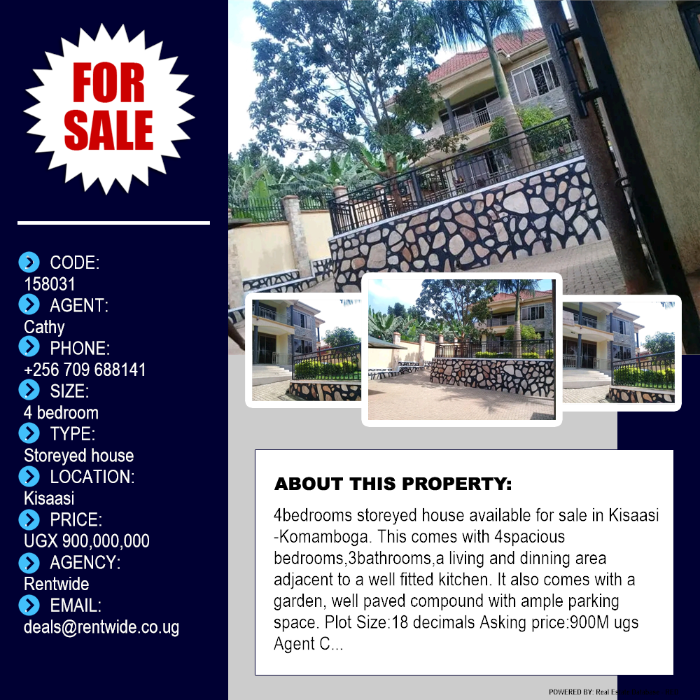 4 bedroom Storeyed house  for sale in Kisaasi Kampala Uganda, code: 158031