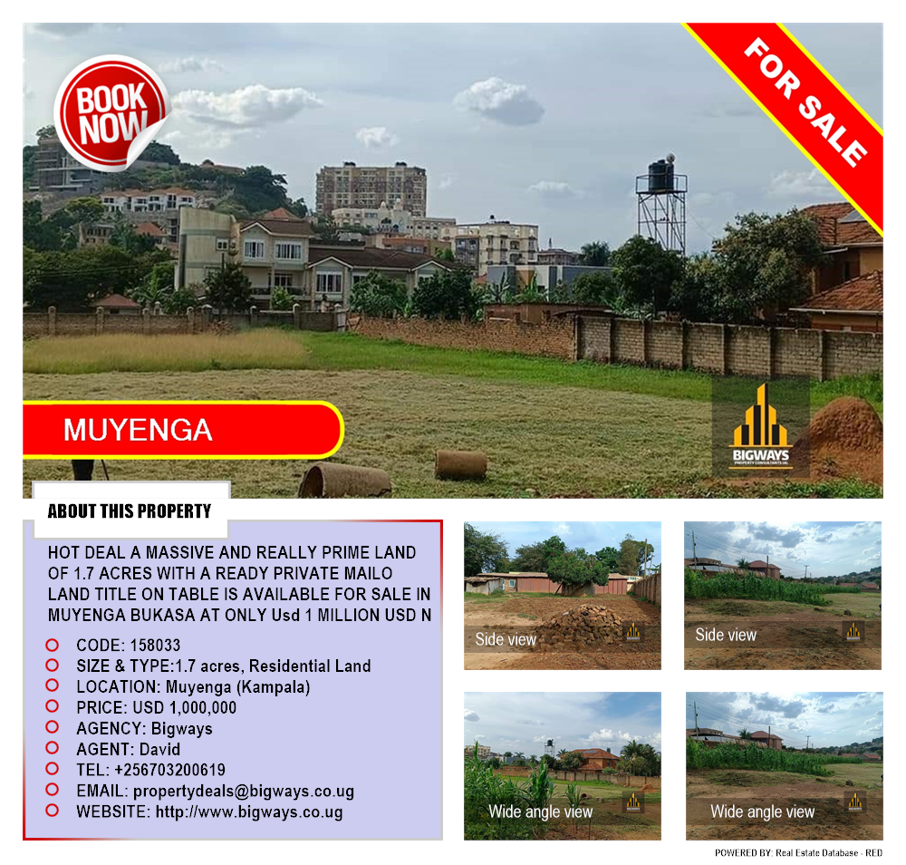 Residential Land  for sale in Muyenga Kampala Uganda, code: 158033
