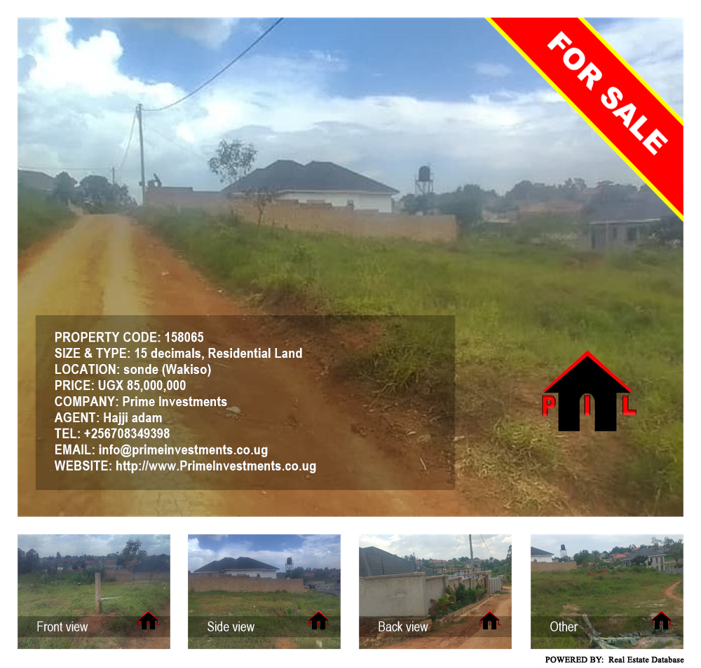 Residential Land  for sale in Sonde Wakiso Uganda, code: 158065