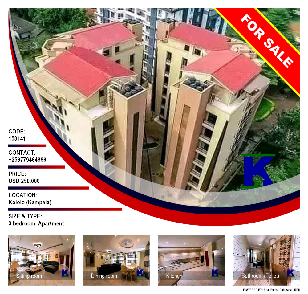 3 bedroom Apartment  for sale in Kololo Kampala Uganda, code: 158141