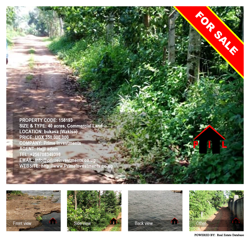 Commercial Land  for sale in Bukasa Wakiso Uganda, code: 158193