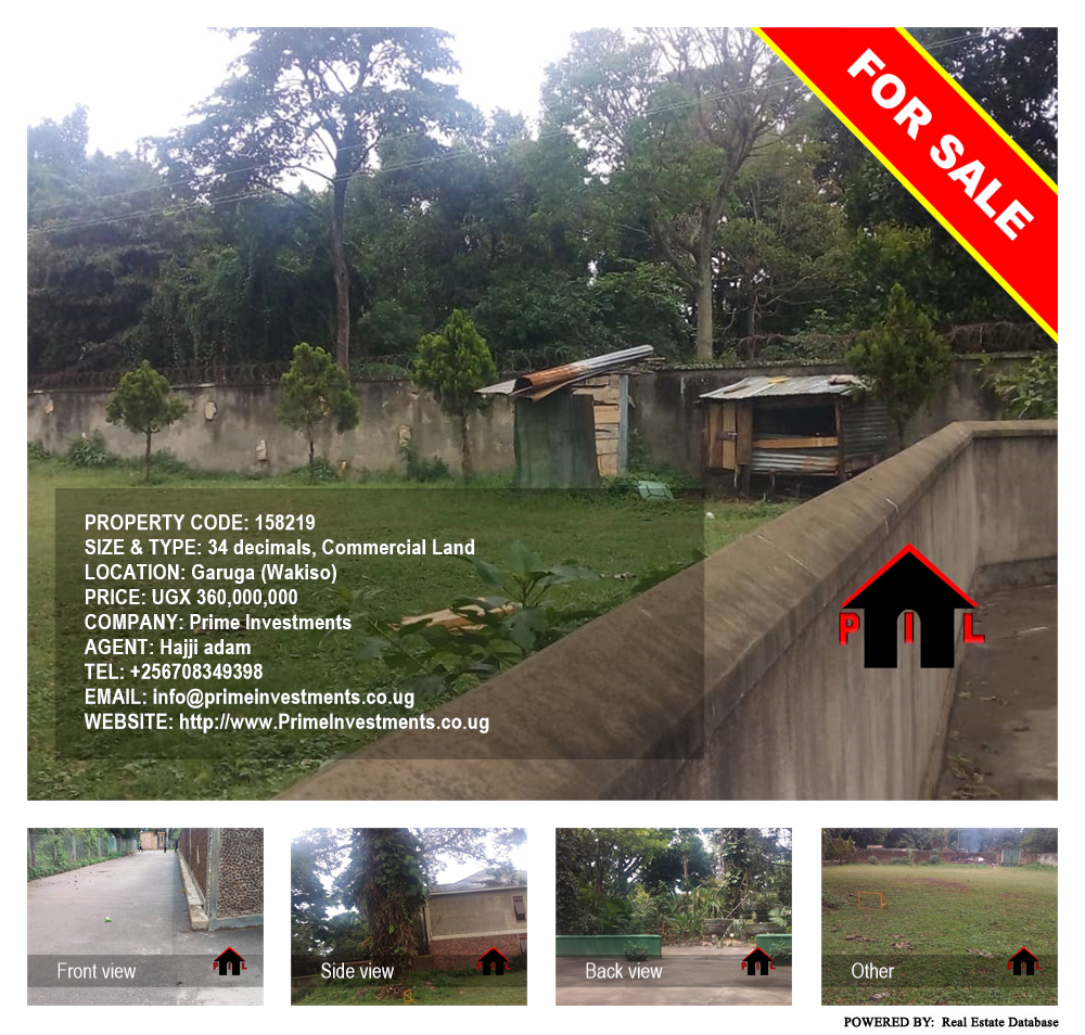 Commercial Land  for sale in Garuga Wakiso Uganda, code: 158219