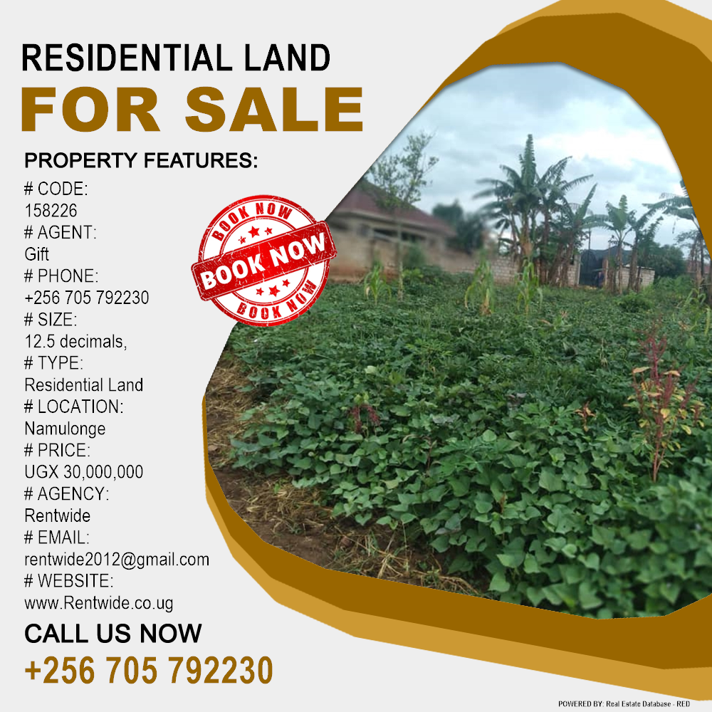 Residential Land  for sale in Namulonge Wakiso Uganda, code: 158226