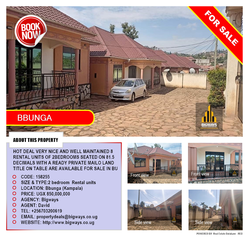 2 bedroom Rental units  for sale in Bbunga Kampala Uganda, code: 158255