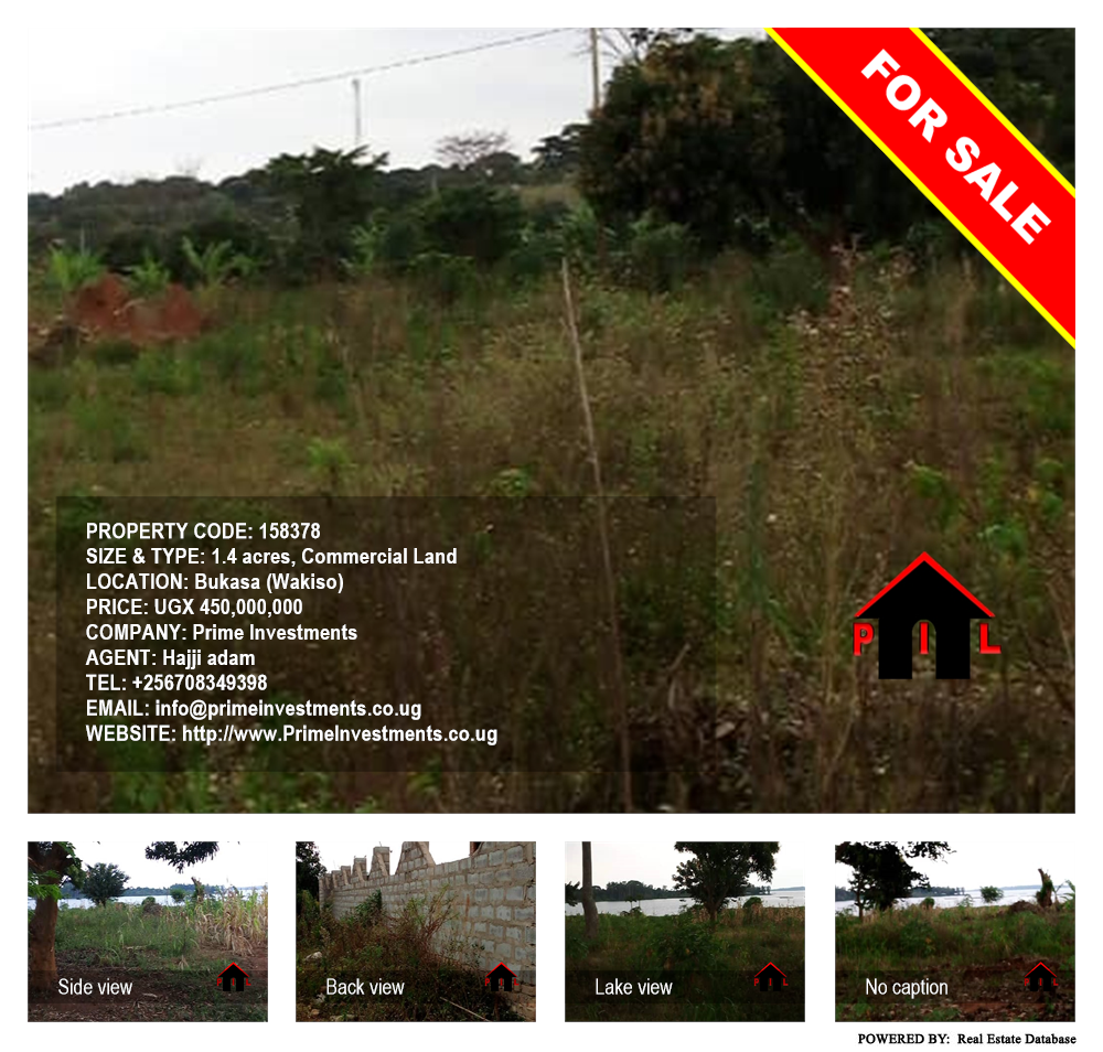 Commercial Land  for sale in Bukasa Wakiso Uganda, code: 158378