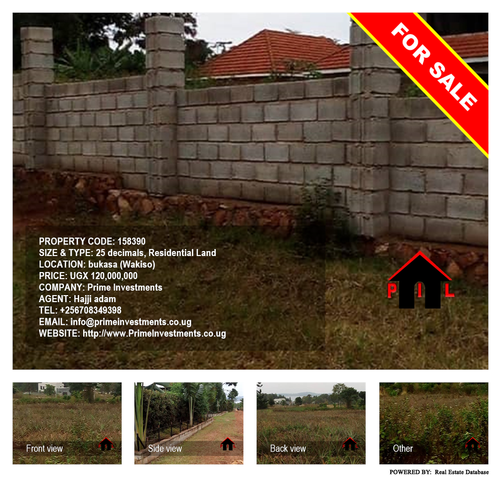 Residential Land  for sale in Bukasa Wakiso Uganda, code: 158390