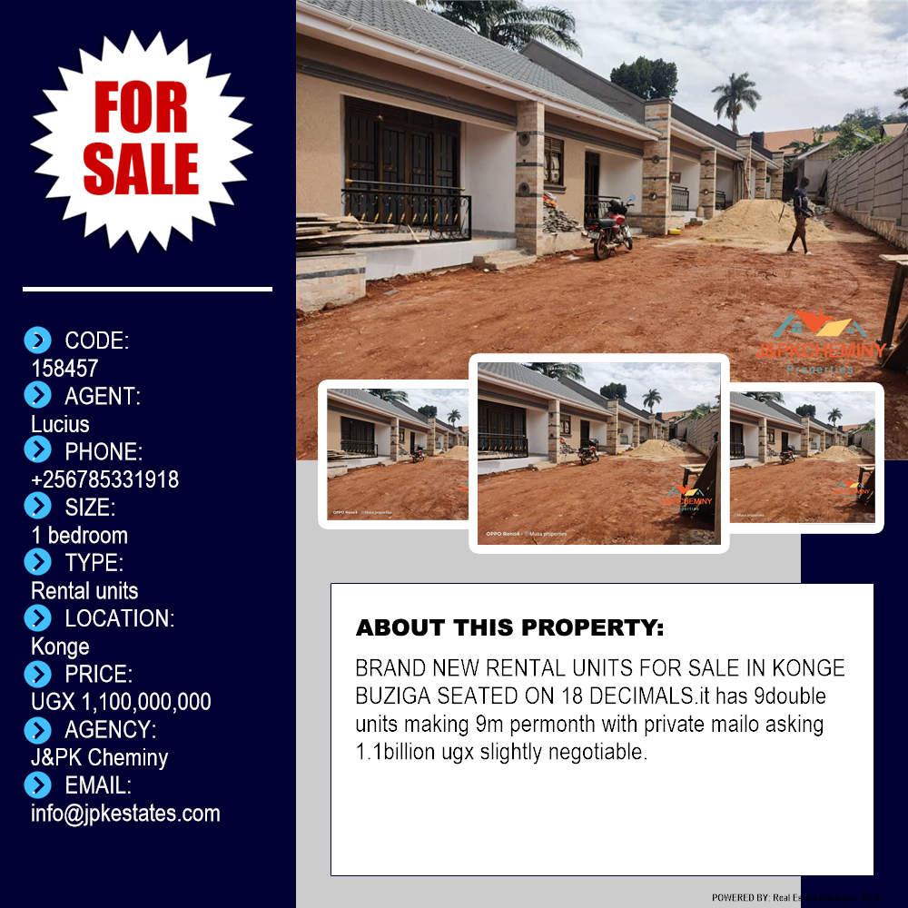 1 bedroom Rental units  for sale in Konge Kampala Uganda, code: 158457