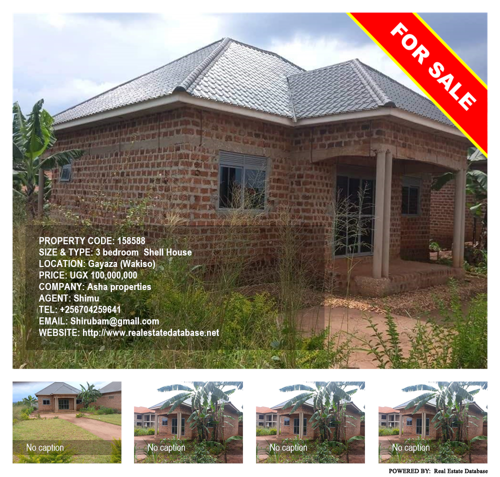 3 bedroom Shell House  for sale in Gayaza Wakiso Uganda, code: 158588