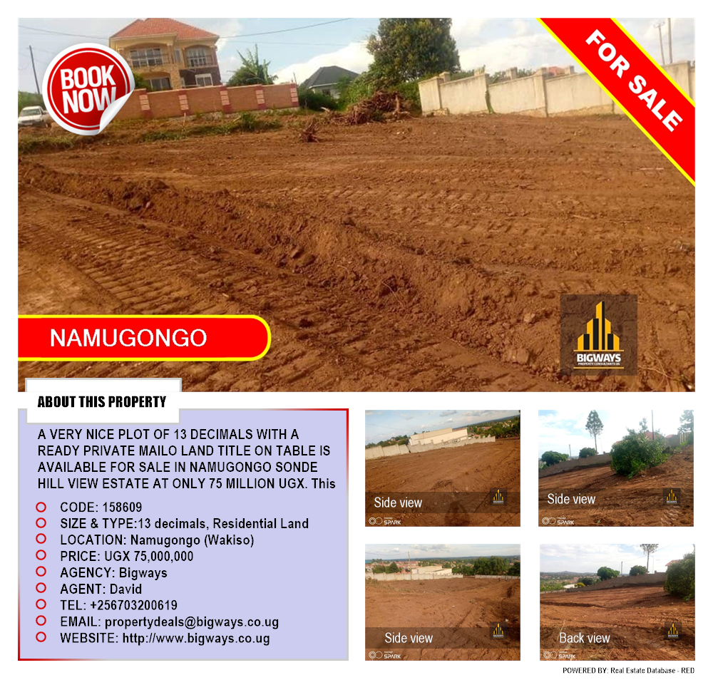 Residential Land  for sale in Namugongo Wakiso Uganda, code: 158609