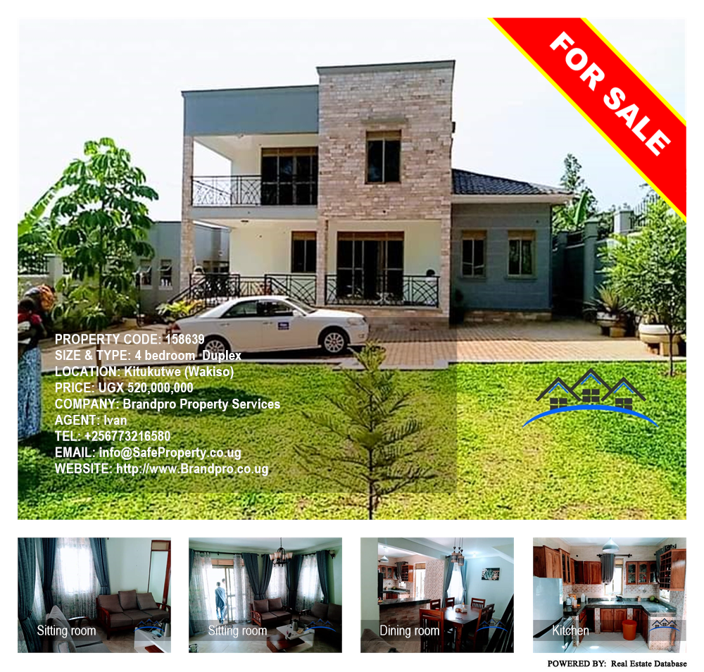 4 bedroom Duplex  for sale in Kitukutwe Wakiso Uganda, code: 158639