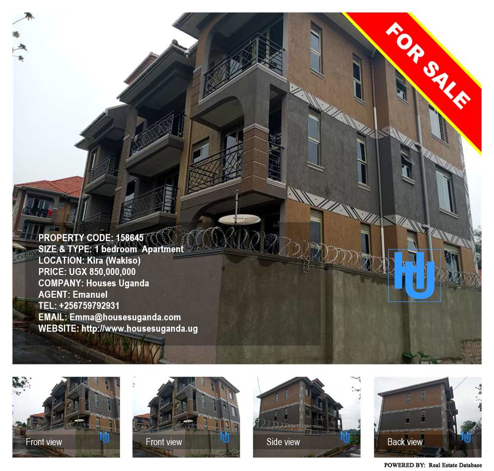 1 bedroom Apartment  for sale in Kira Wakiso Uganda, code: 158645