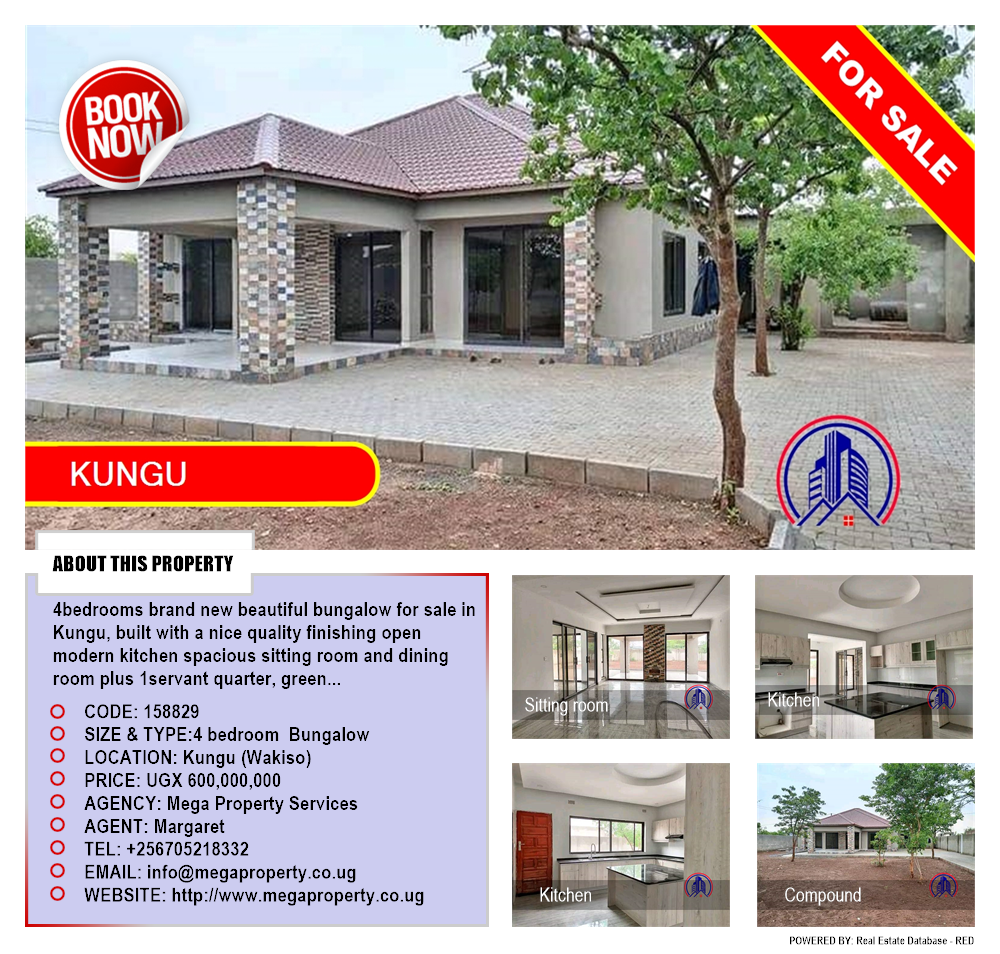 4 bedroom Bungalow  for sale in Kungu Wakiso Uganda, code: 158829
