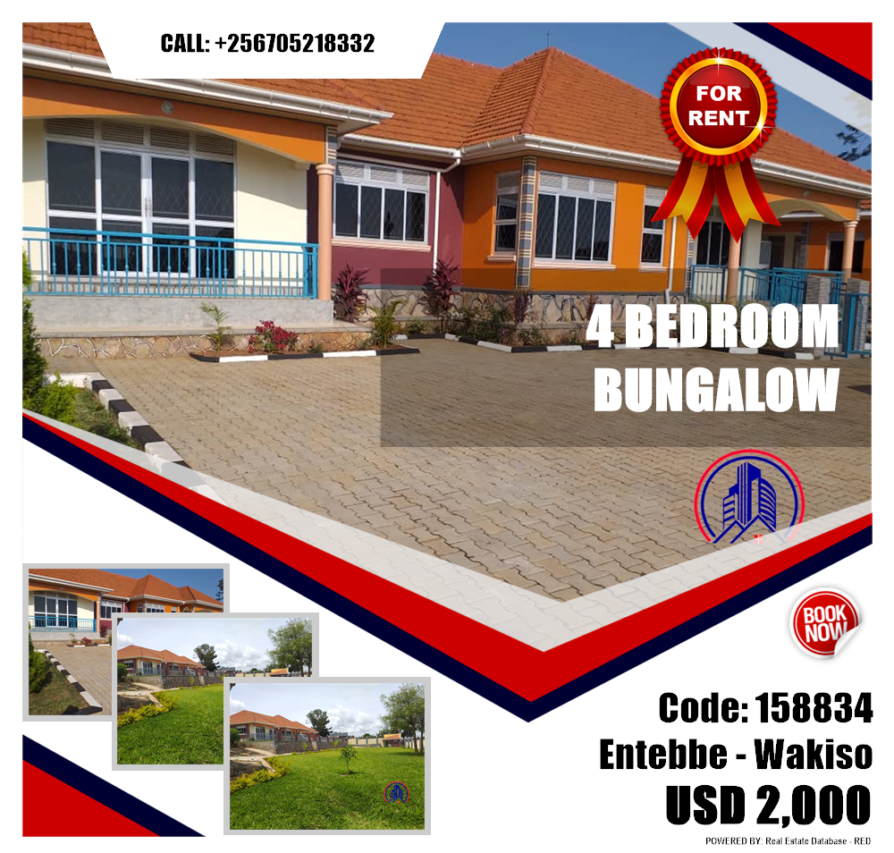 4 bedroom Bungalow  for rent in Entebbe Wakiso Uganda, code: 158834