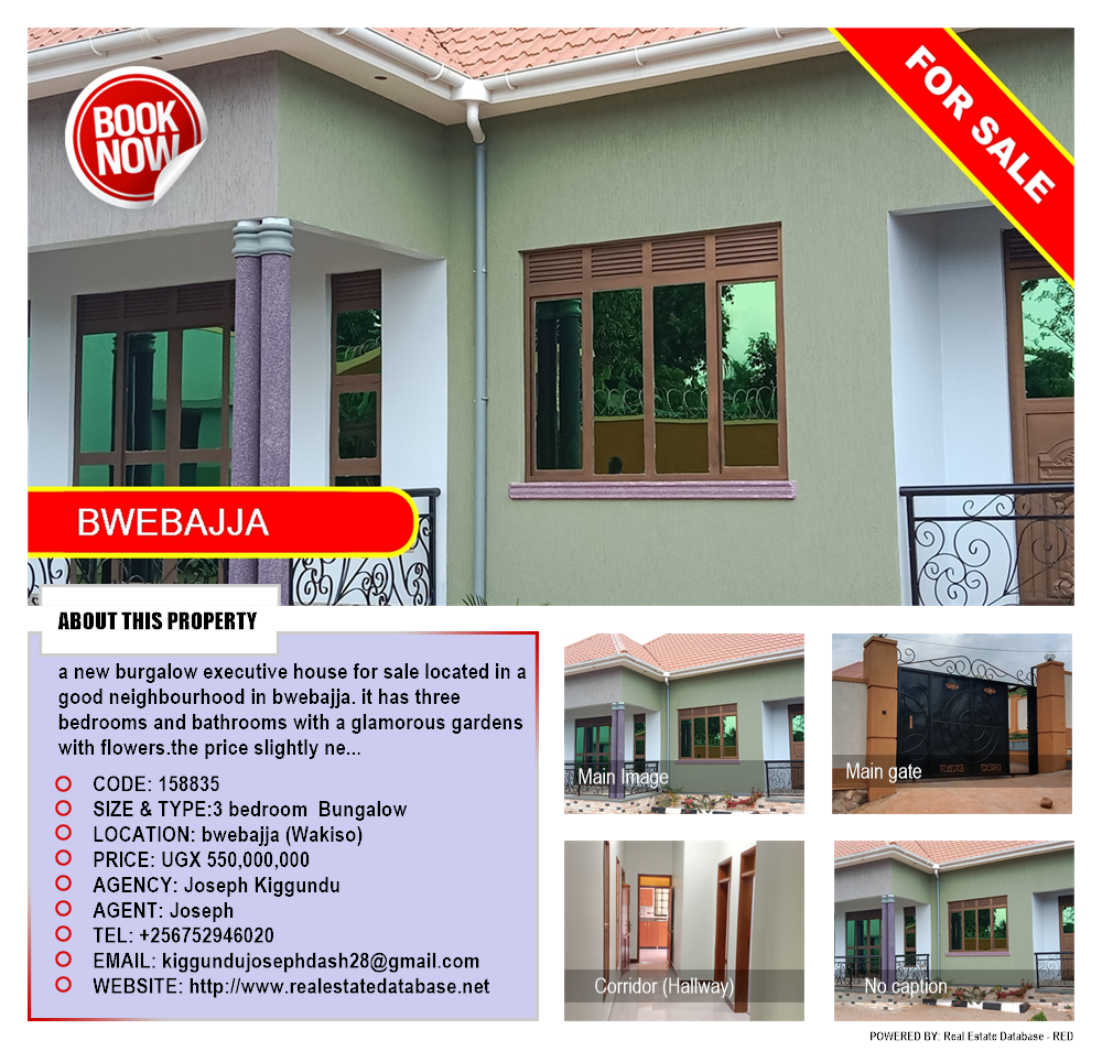 3 bedroom Bungalow  for sale in Bwebajja Wakiso Uganda, code: 158835