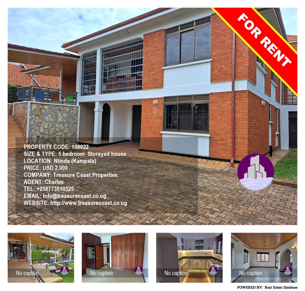 5 bedroom Storeyed house  for rent in Ntinda Kampala Uganda, code: 159022