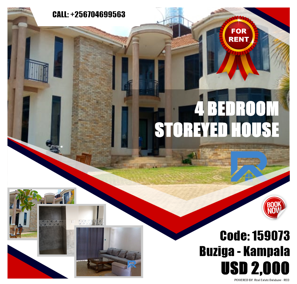 4 bedroom Storeyed house  for rent in Buziga Kampala Uganda, code: 159073