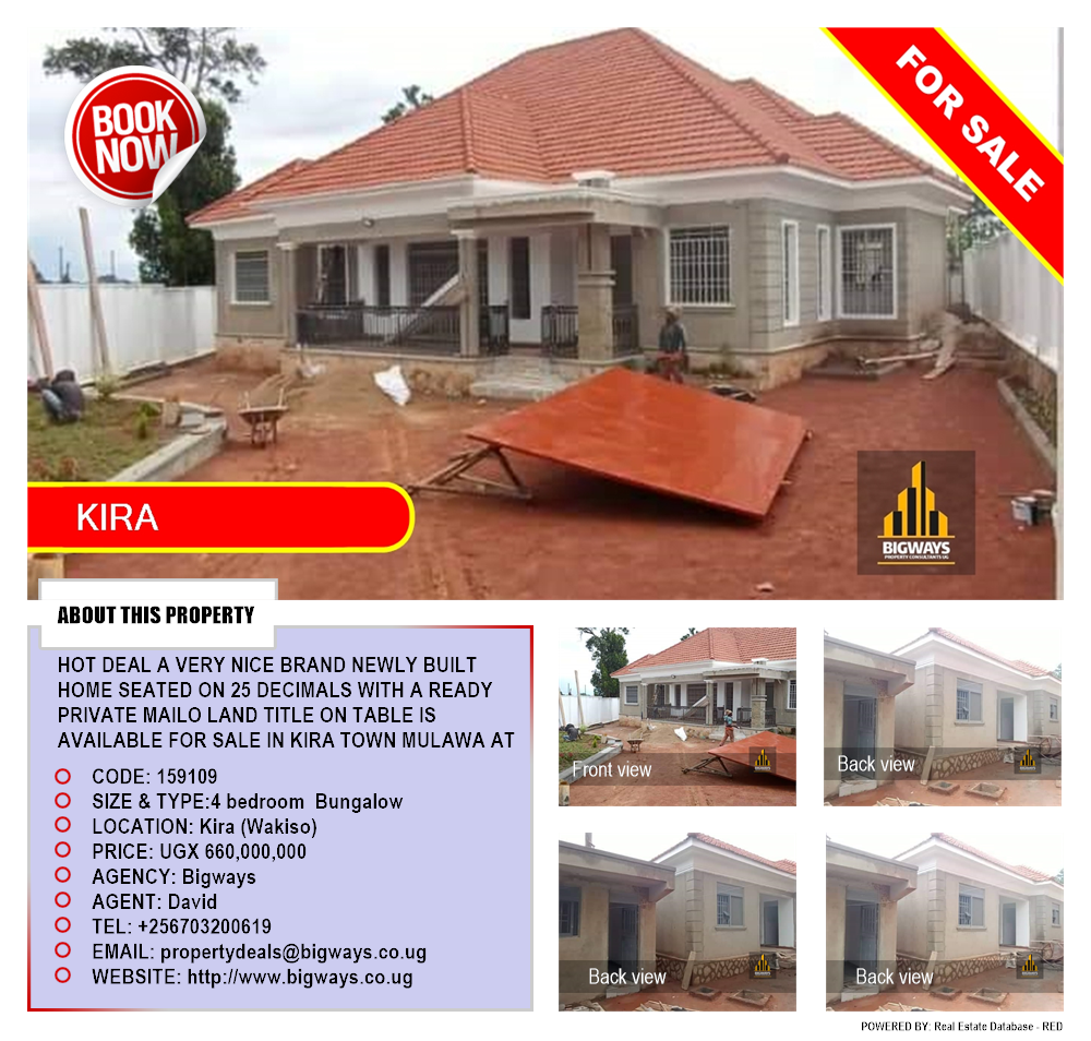 4 bedroom Bungalow  for sale in Kira Wakiso Uganda, code: 159109