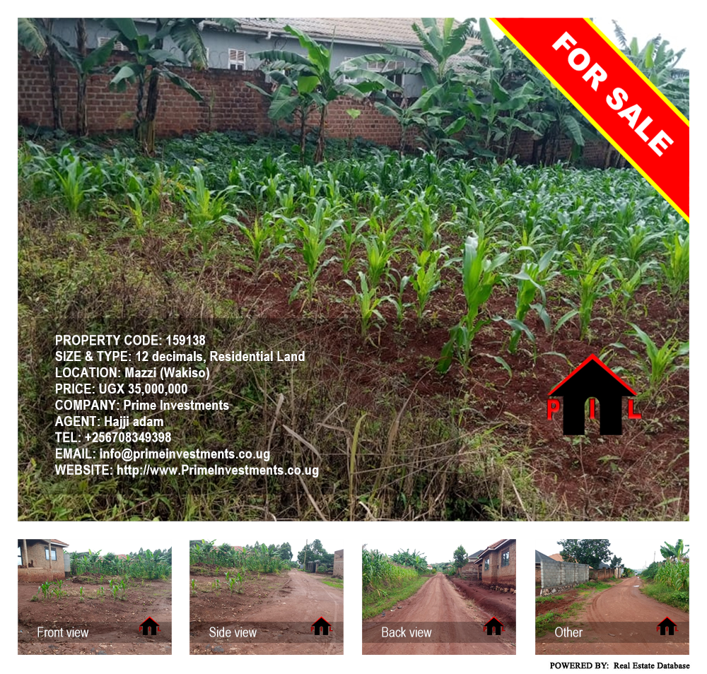 Residential Land  for sale in Mazzi Wakiso Uganda, code: 159138