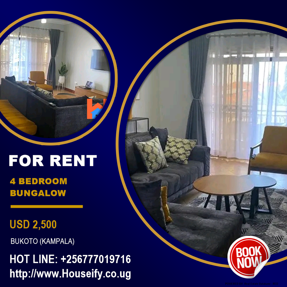 4 bedroom Bungalow  for rent in Bukoto Kampala Uganda, code: 159169