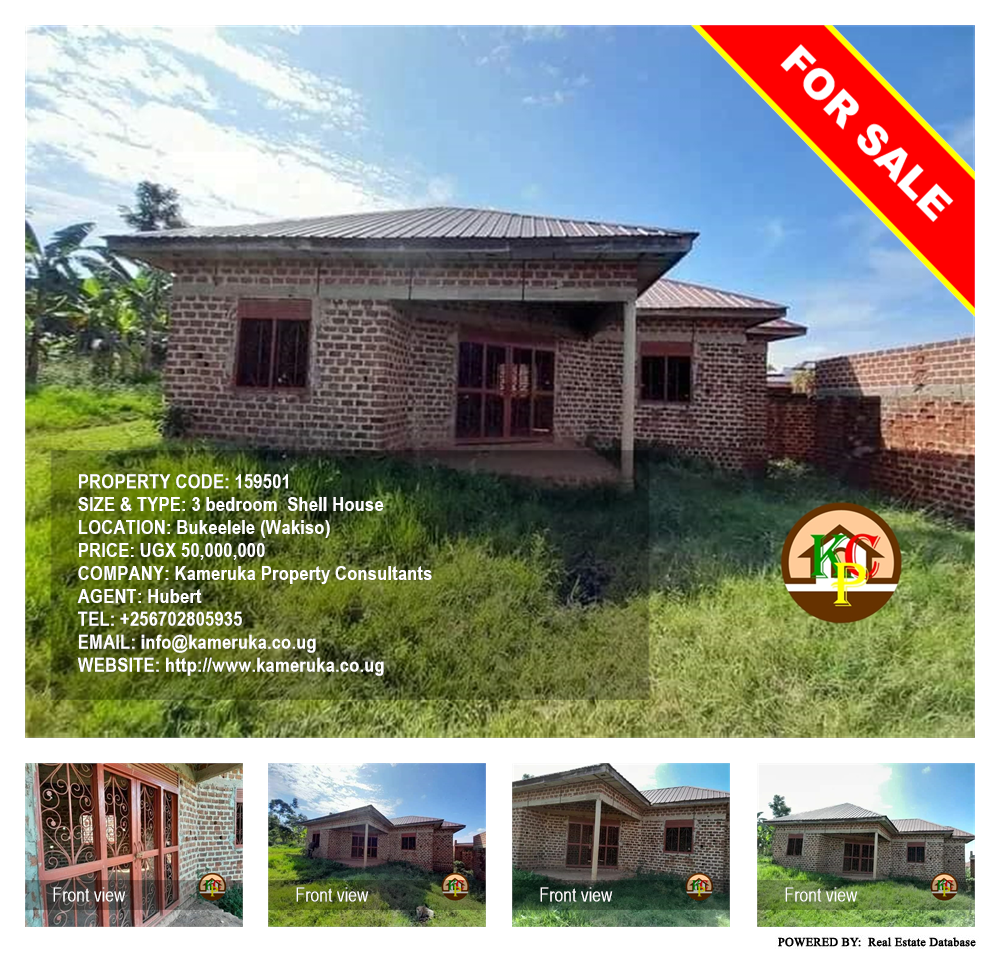3 bedroom Shell House  for sale in Bukeelele Wakiso Uganda, code: 159501