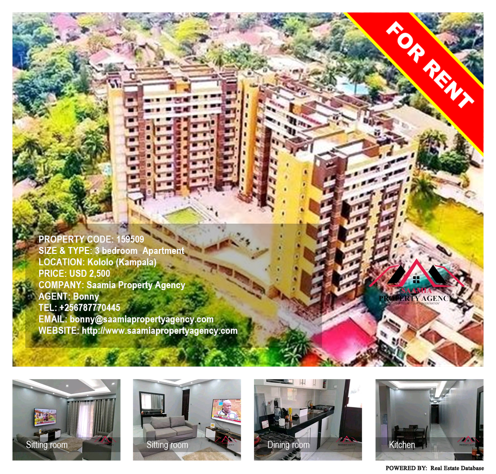 3 bedroom Apartment  for rent in Kololo Kampala Uganda, code: 159509