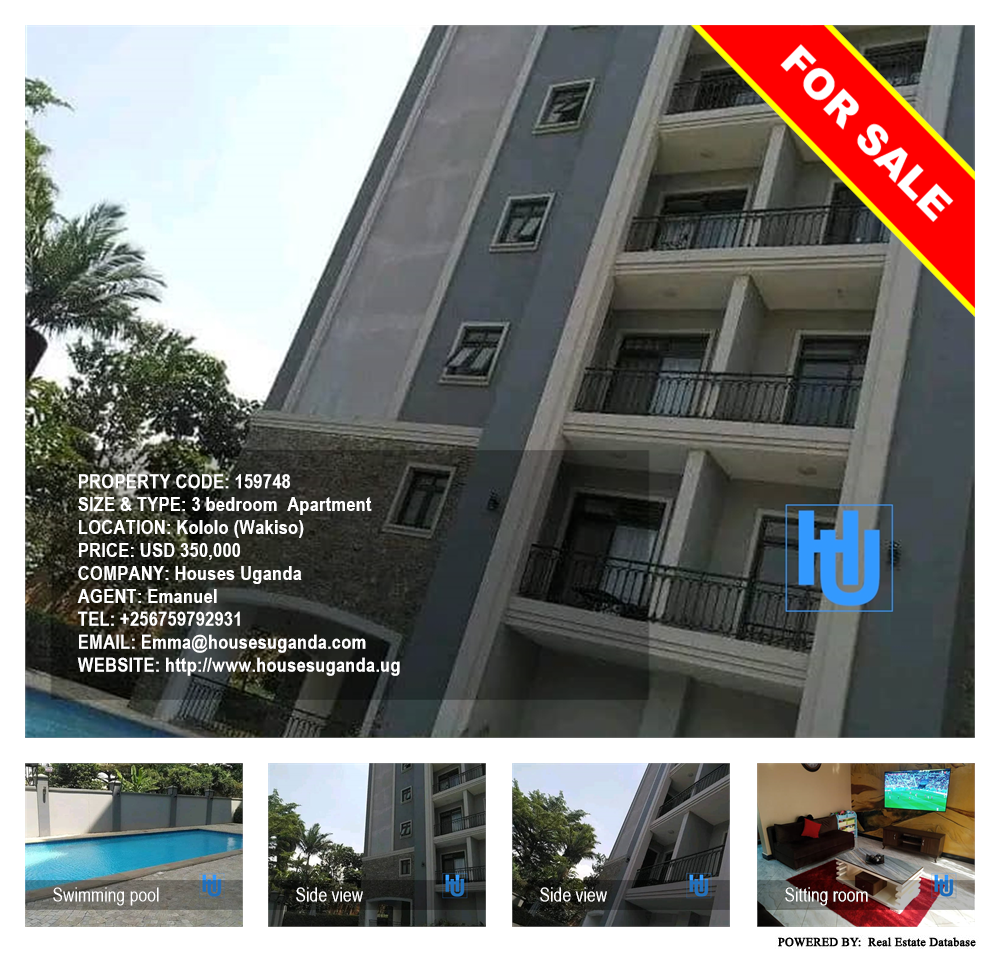 3 bedroom Apartment  for sale in Kololo Wakiso Uganda, code: 159748