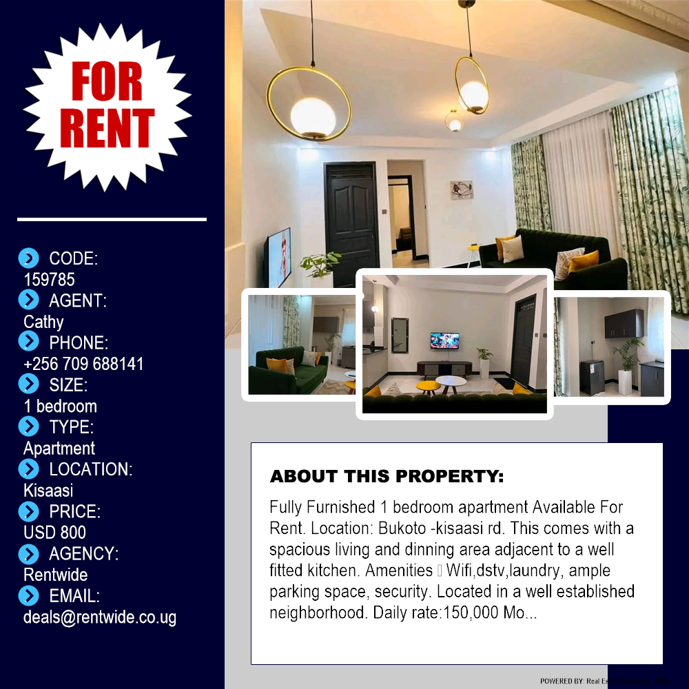 1 bedroom Apartment  for rent in Kisaasi Kampala Uganda, code: 159785