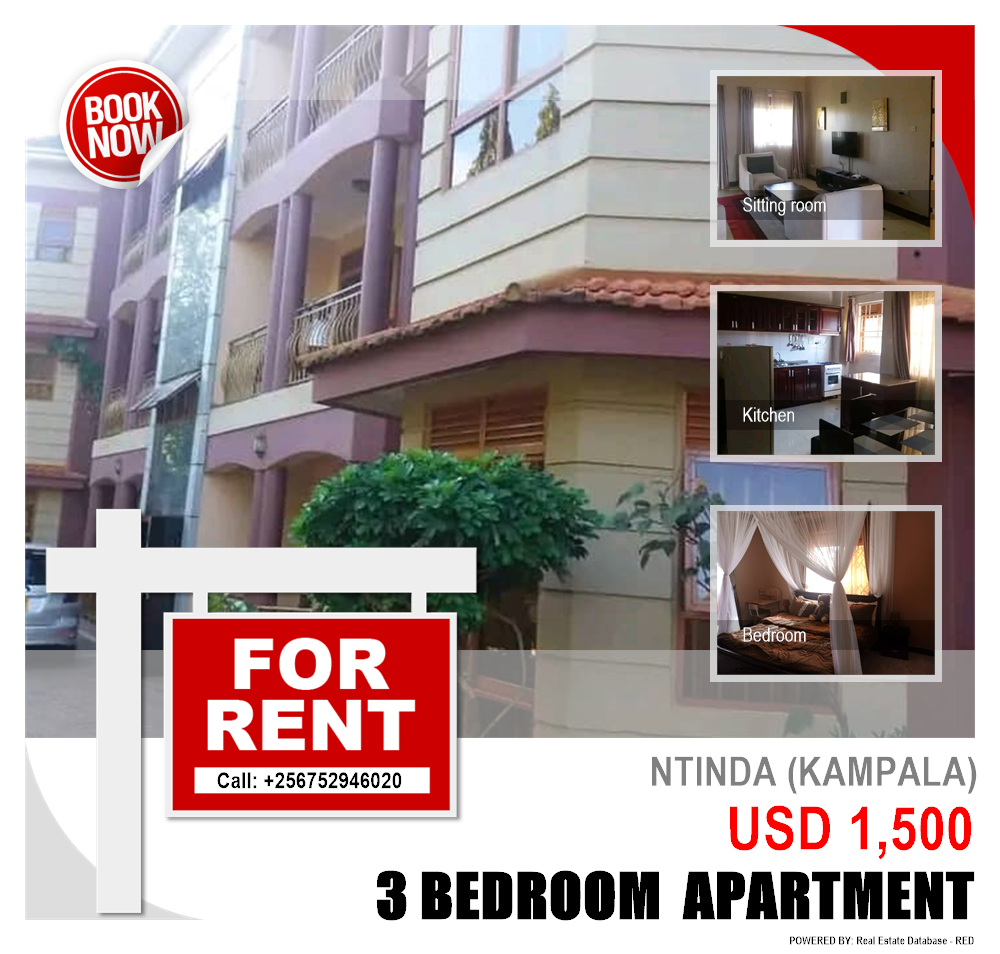 3 bedroom Apartment  for rent in Ntinda Kampala Uganda, code: 159801