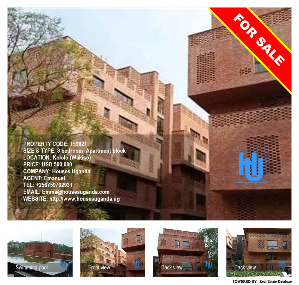 3 bedroom Apartment block  for sale in Kololo Wakiso Uganda, code: 159821