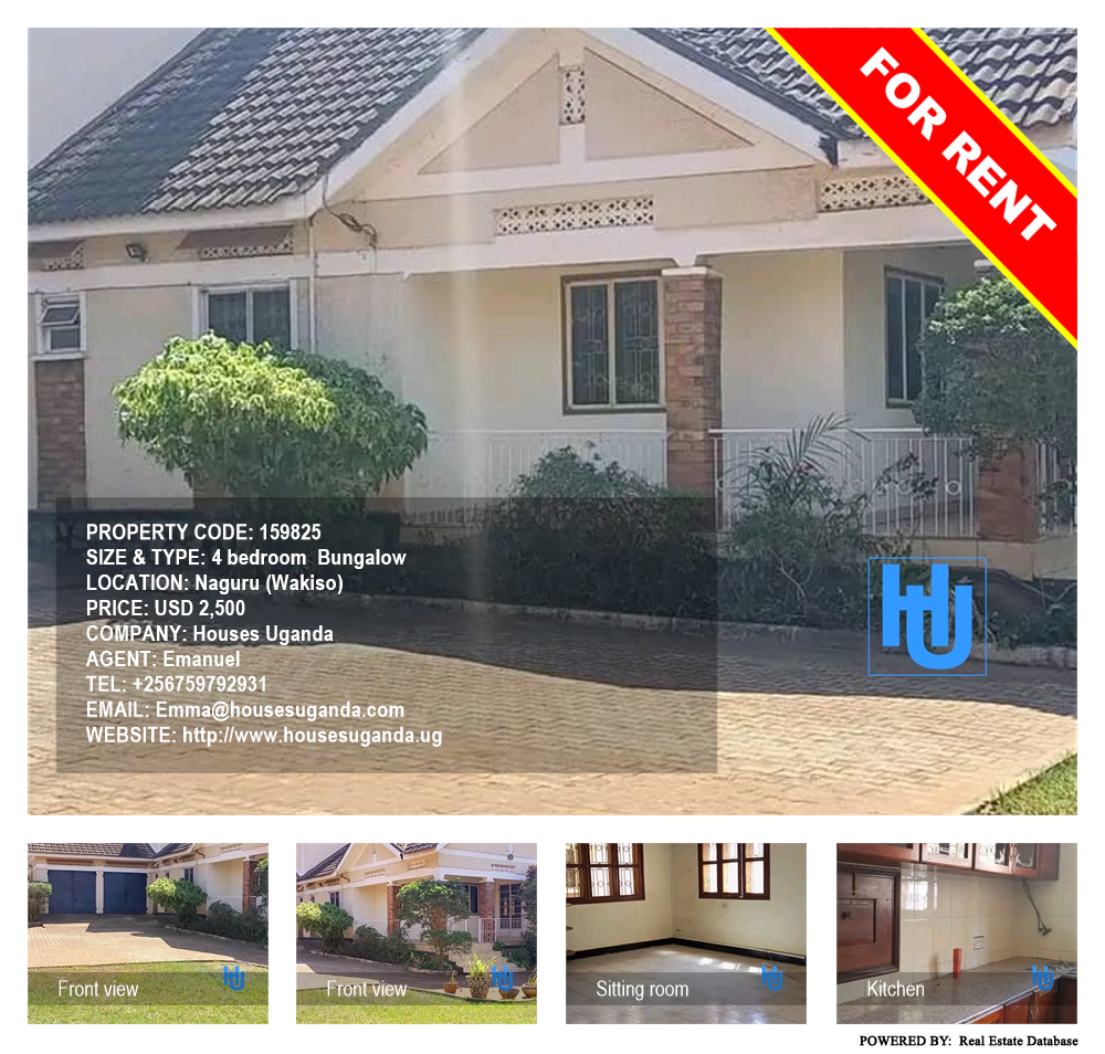 4 bedroom Bungalow  for rent in Naguru Wakiso Uganda, code: 159825