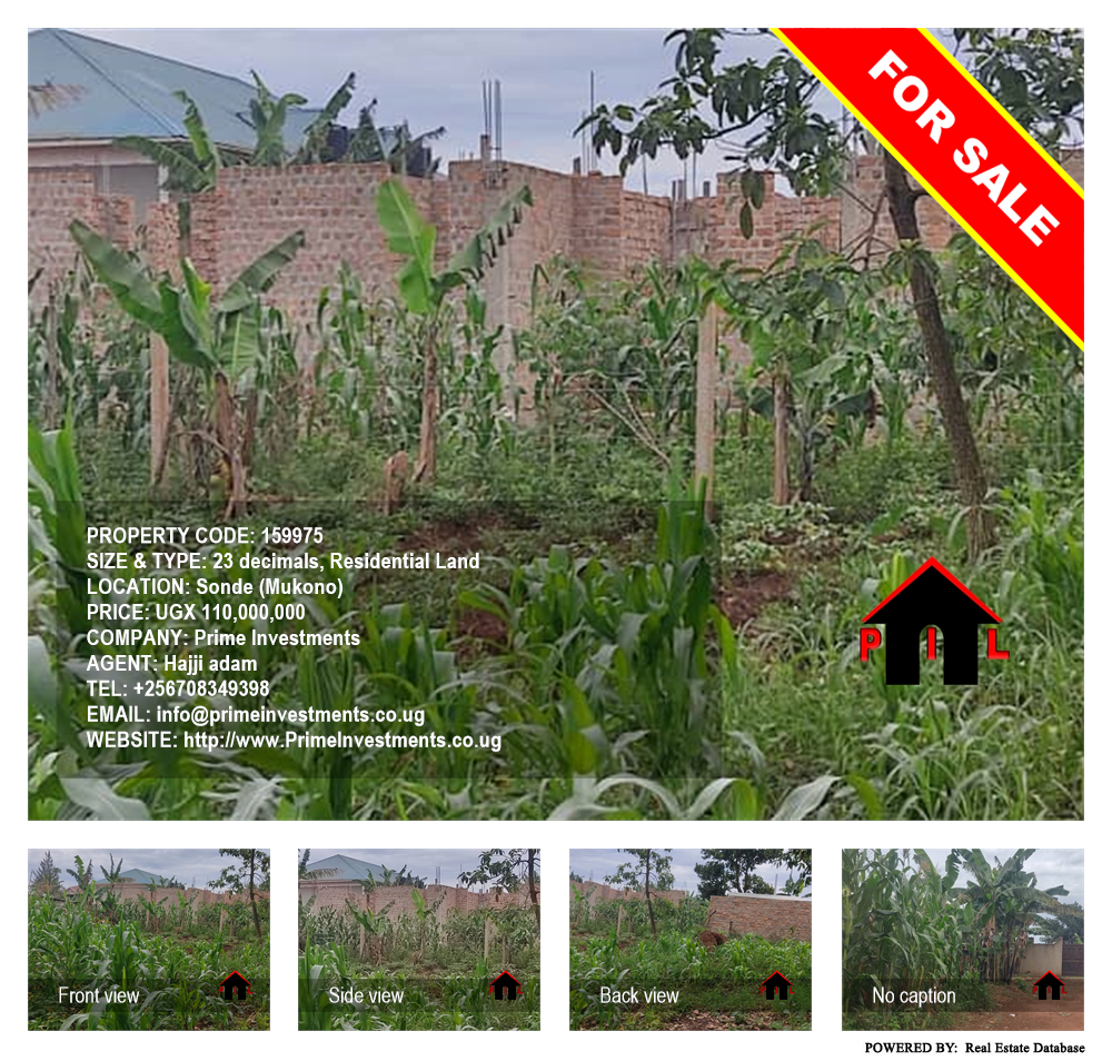 Residential Land  for sale in Sonde Mukono Uganda, code: 159975