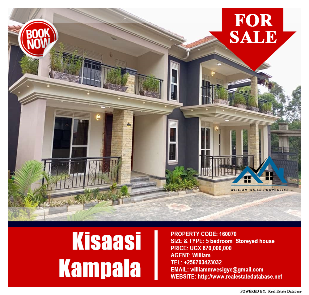 5 bedroom Storeyed house  for sale in Kisaasi Kampala Uganda, code: 160070