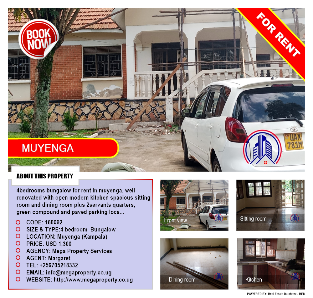 4 bedroom Bungalow  for rent in Muyenga Kampala Uganda, code: 160092