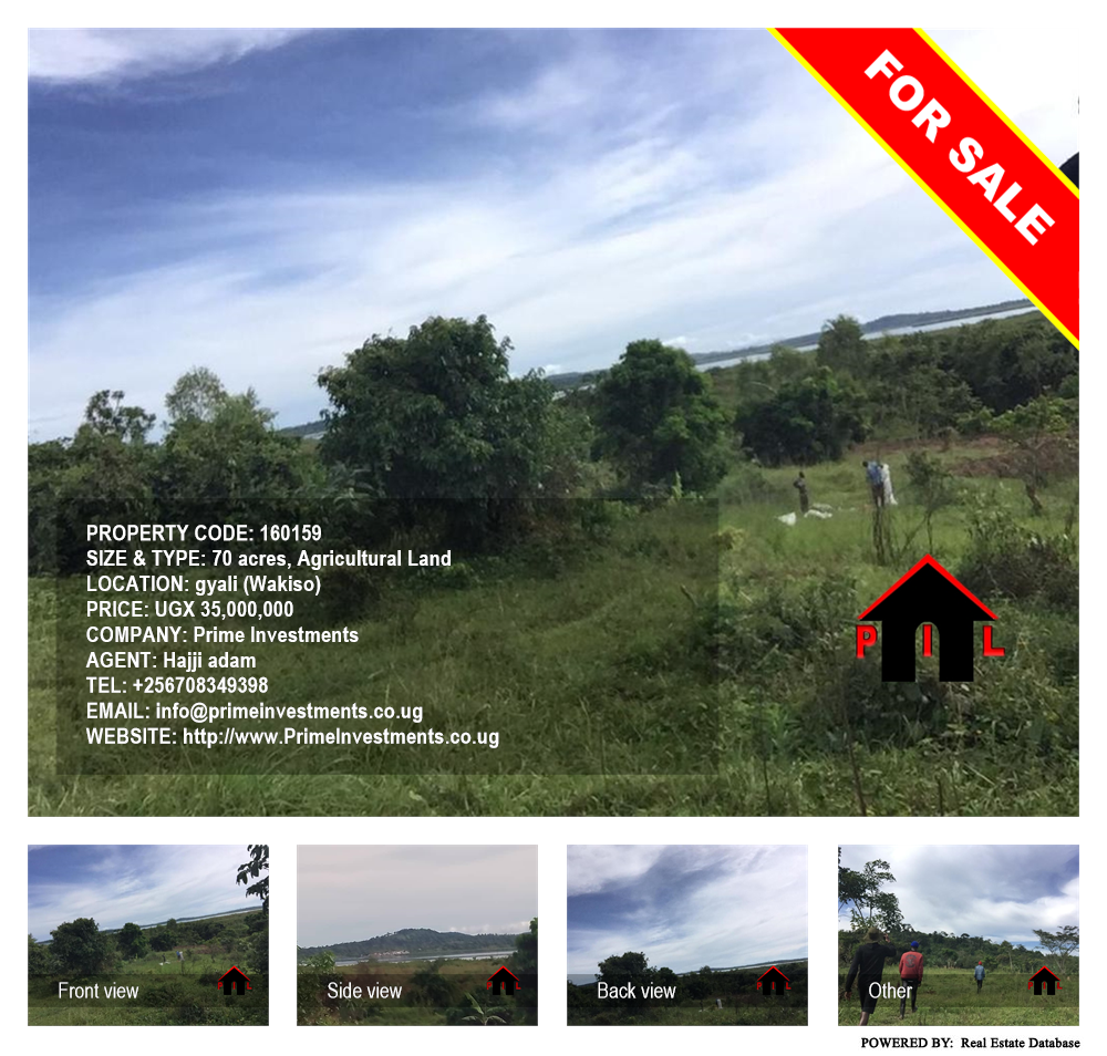 Agricultural Land  for sale in Gyali Wakiso Uganda, code: 160159