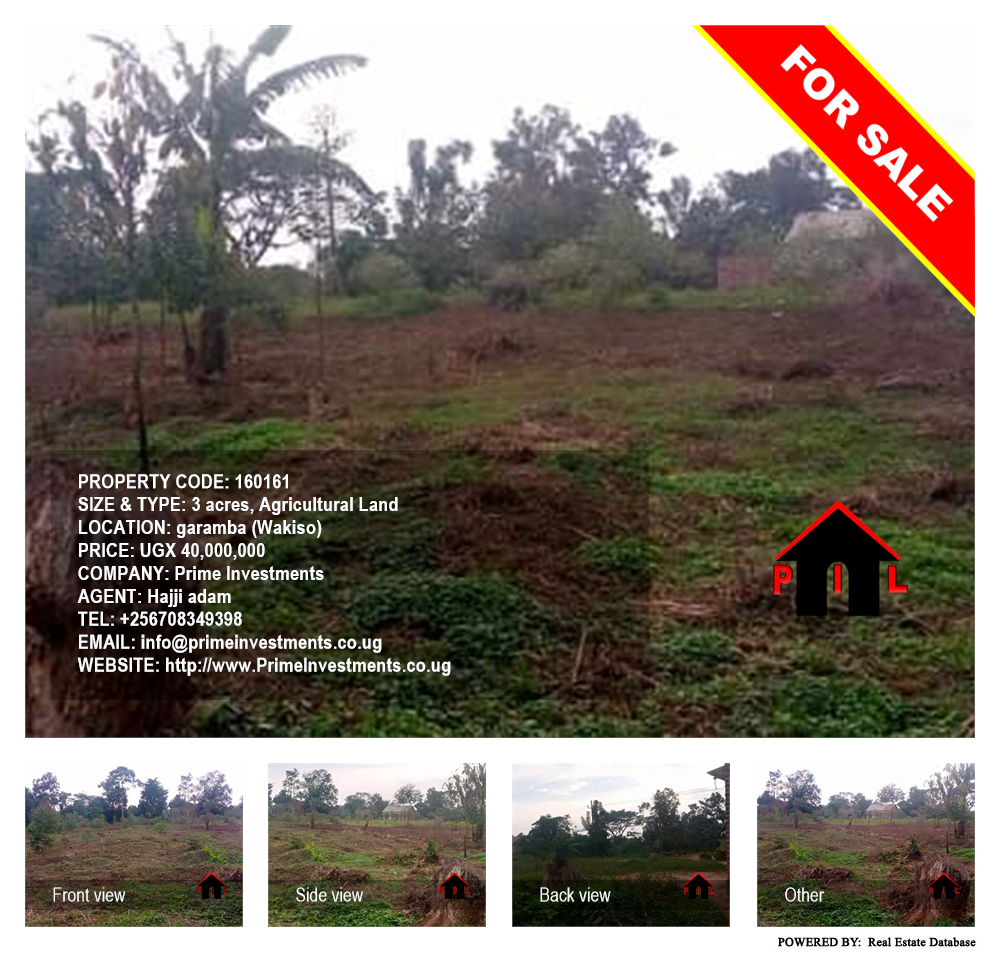 Agricultural Land  for sale in Garamba Wakiso Uganda, code: 160161