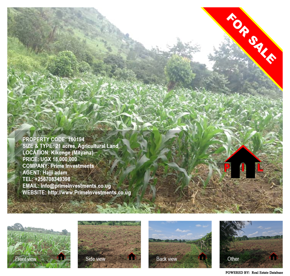 Agricultural Land  for sale in Kikonge Mityana Uganda, code: 160194
