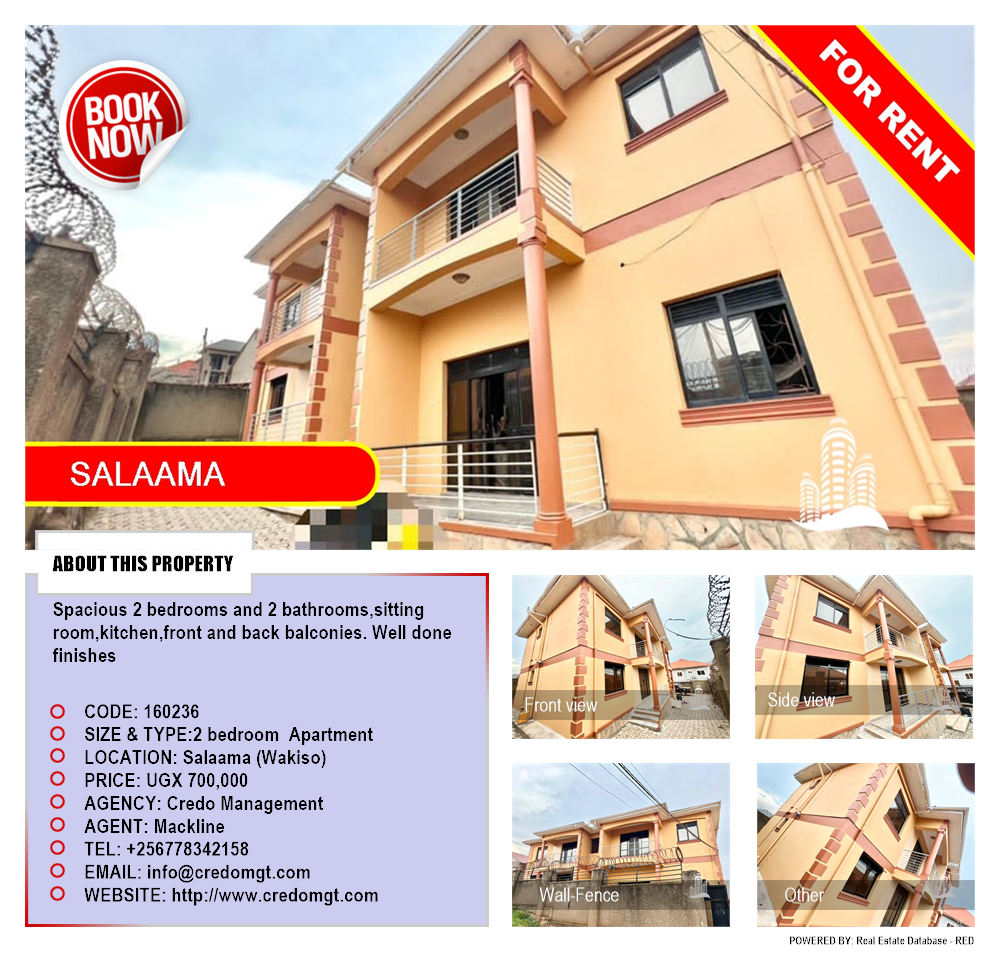 2 bedroom Apartment  for rent in Salaama Wakiso Uganda, code: 160236